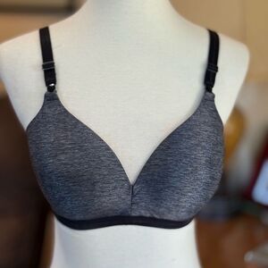 Warner's Charcoal Soft Cup Gray Bra